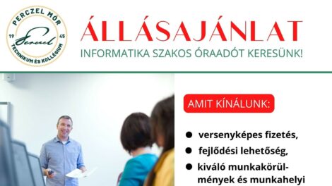 Informatika szakos óraadót keres a Perczel