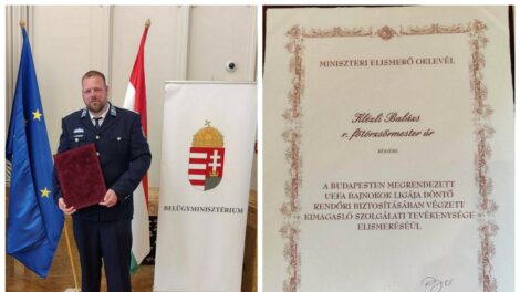 Országos elismerést kapott a szekszárdi állomány munkatársa