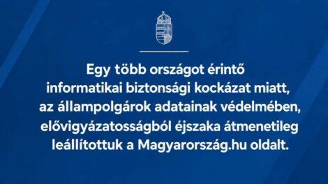 Éjszaka során átmenetileg leállítotték a magyarország.hu oldalt
